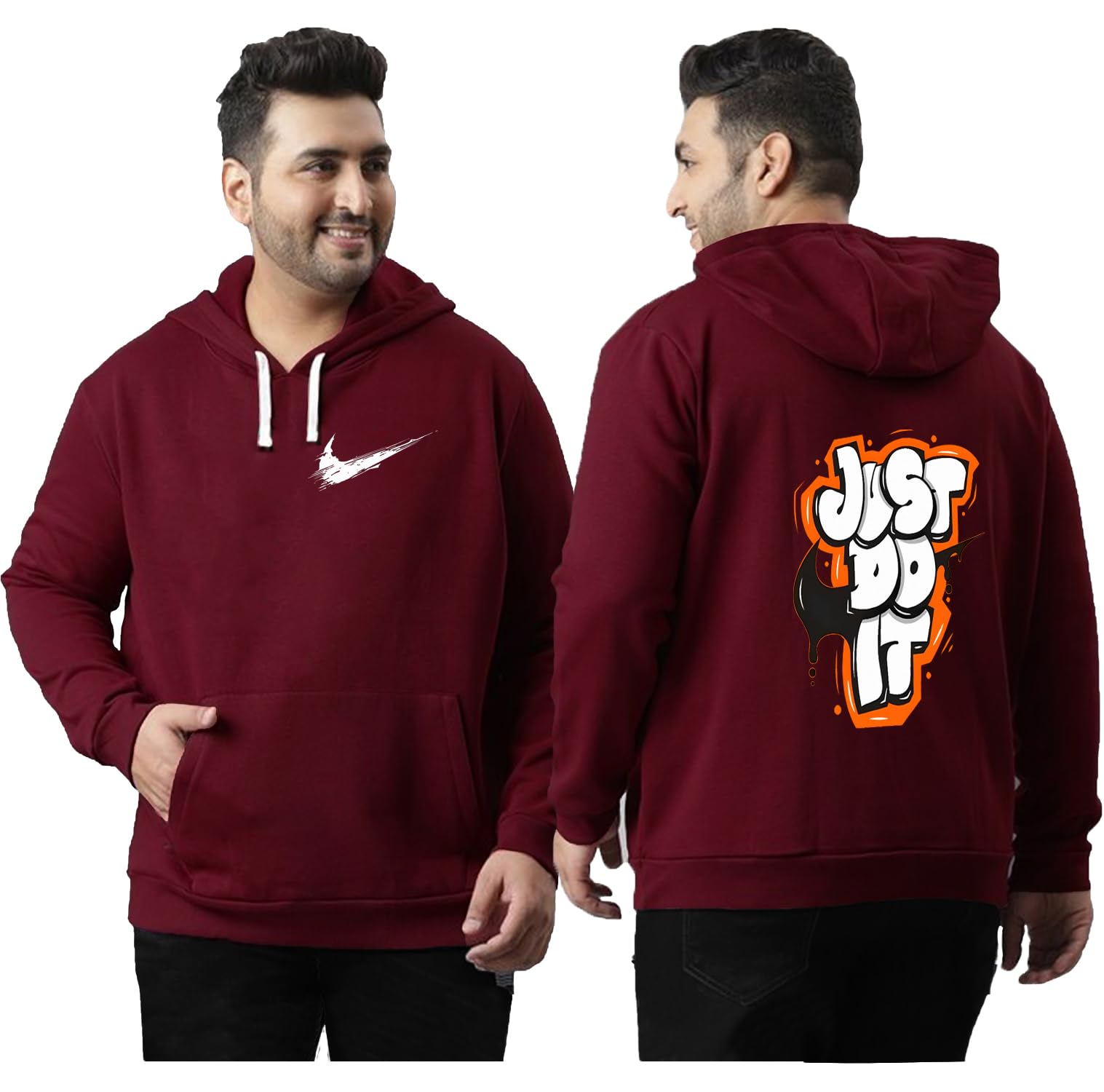 West Gate Clothing Plus Size Mens Cotton Hoodies,Hooded Sweatshirt | 100% Cotton Hoodies Plus Size Collection for Men-image-37