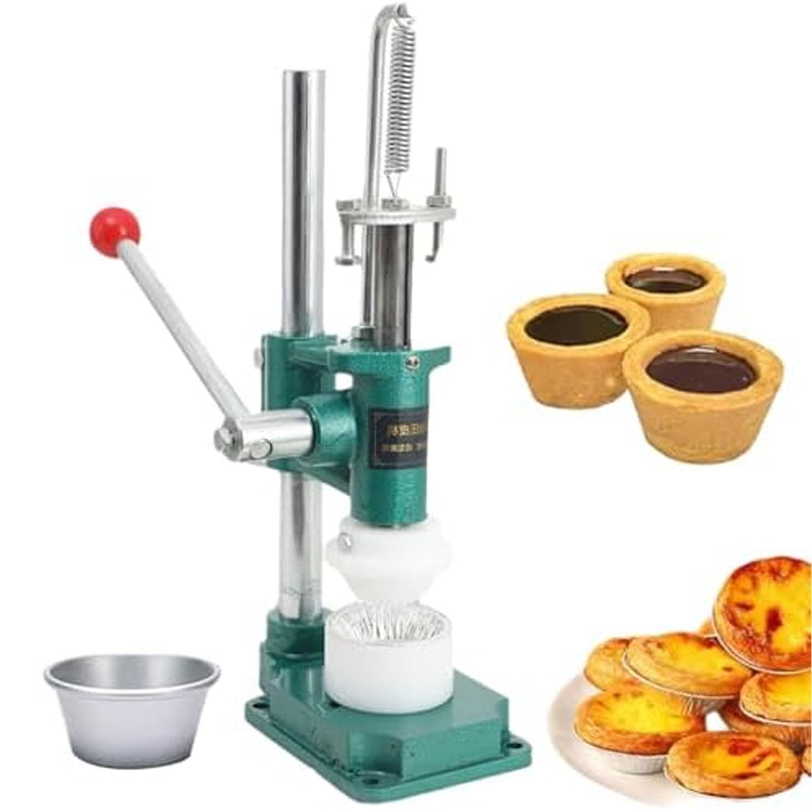 Macchina manuale per la preparazione di crostate all'uovo, strumento a pressione manuale per cuocere conchiglie di torte, per modellare impasti senza sforzo per crema pasticcera, mini torte e