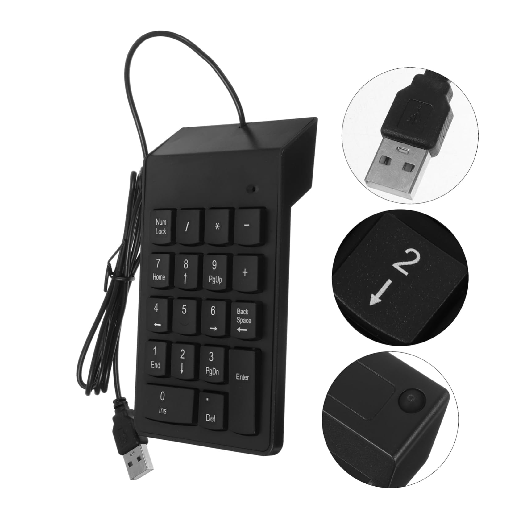 KICHOUSE USB Wired Key Mechanical Numpad Keyboard Compact for Financial Banking Use Ergonomic Design Easy Installation USB Connection Portable Accessory for Desktop Laptop