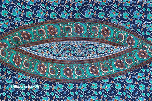 Third Eye Export 32" Blue Mandala Hippie Room Decor Floor Pillow Meditation Cushion Round Pillows Seating Cushions Cover Outdoor Pouf Circle Boho Gypsy Yoga Covers #TOP3