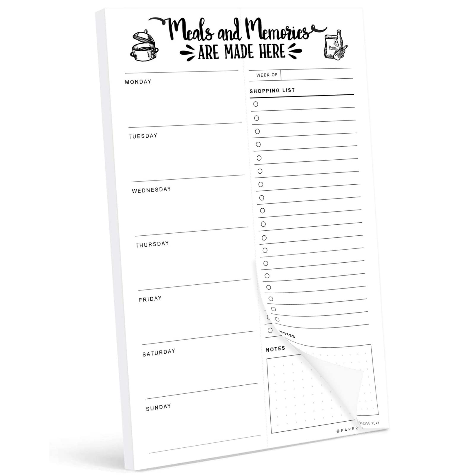 52 Tear-off Sheets Meal Planning Notepad | Magnetic Meal Planning Pad for Fridge 6x9 Inch | Notebook for Meal Planner and Grocery List with Magnet |