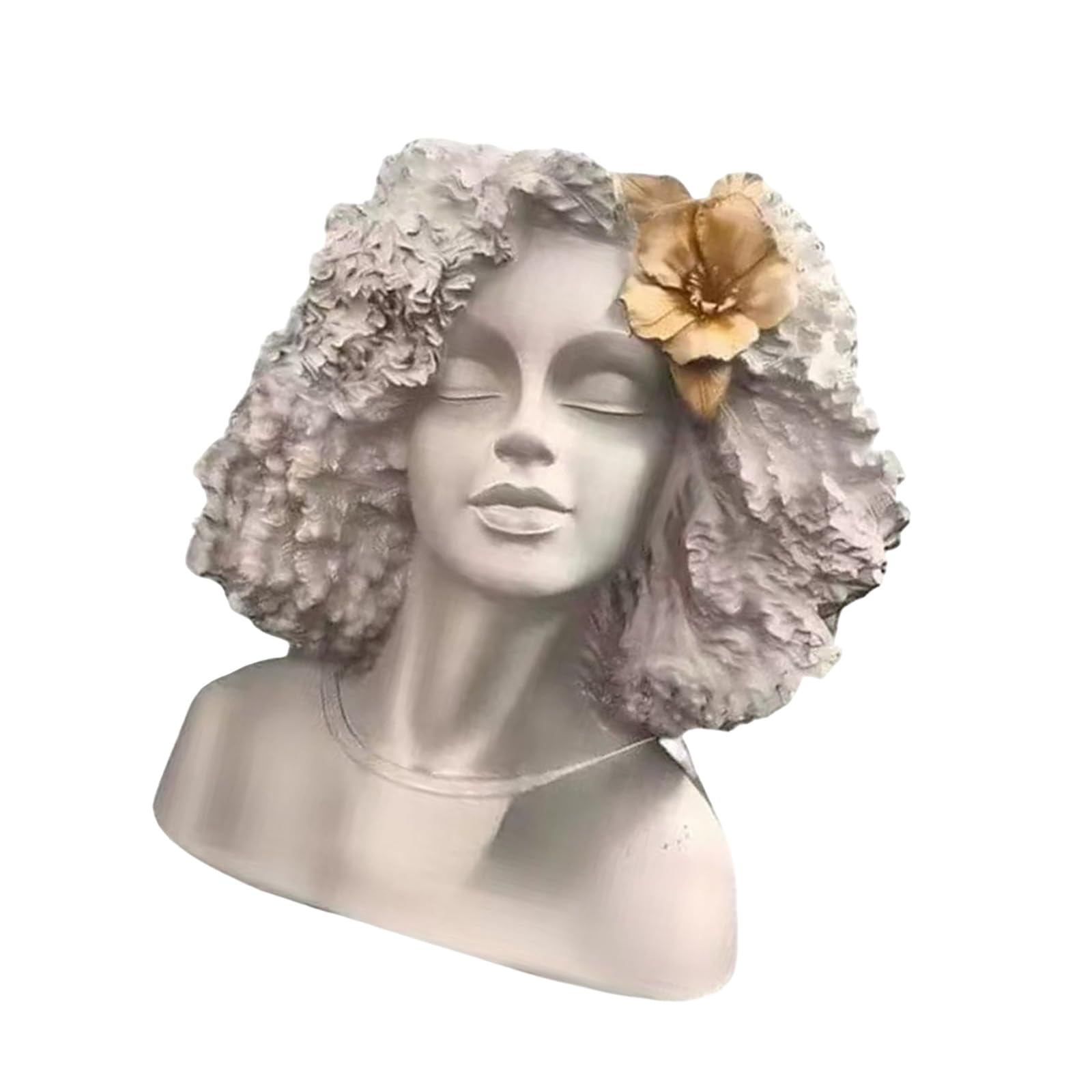 Kaeltsyn Resin Plant Container Flower Pots with Artistic Head Top Great for Succulents Small Space Gardening Resin Flower Container with Head Sculpture