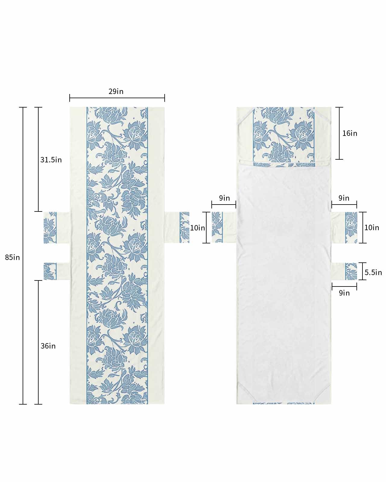 Green Ethnic Flowerl Beach Chair Cover with Side Pockets, Microfiber & Quick Dry Pool Chaise Lounge Chair Towels Covers for Sun Sunbathing Patio Garden Hotel, Vintage Bohemian Farmhouse