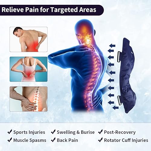 Miniatura 7 de RAINBOW Paquete de hielo de gel extra grande para lesiones reutilizable (20.5 x 13 pulgadas), paquete frío flexible para aliviar el dolor de