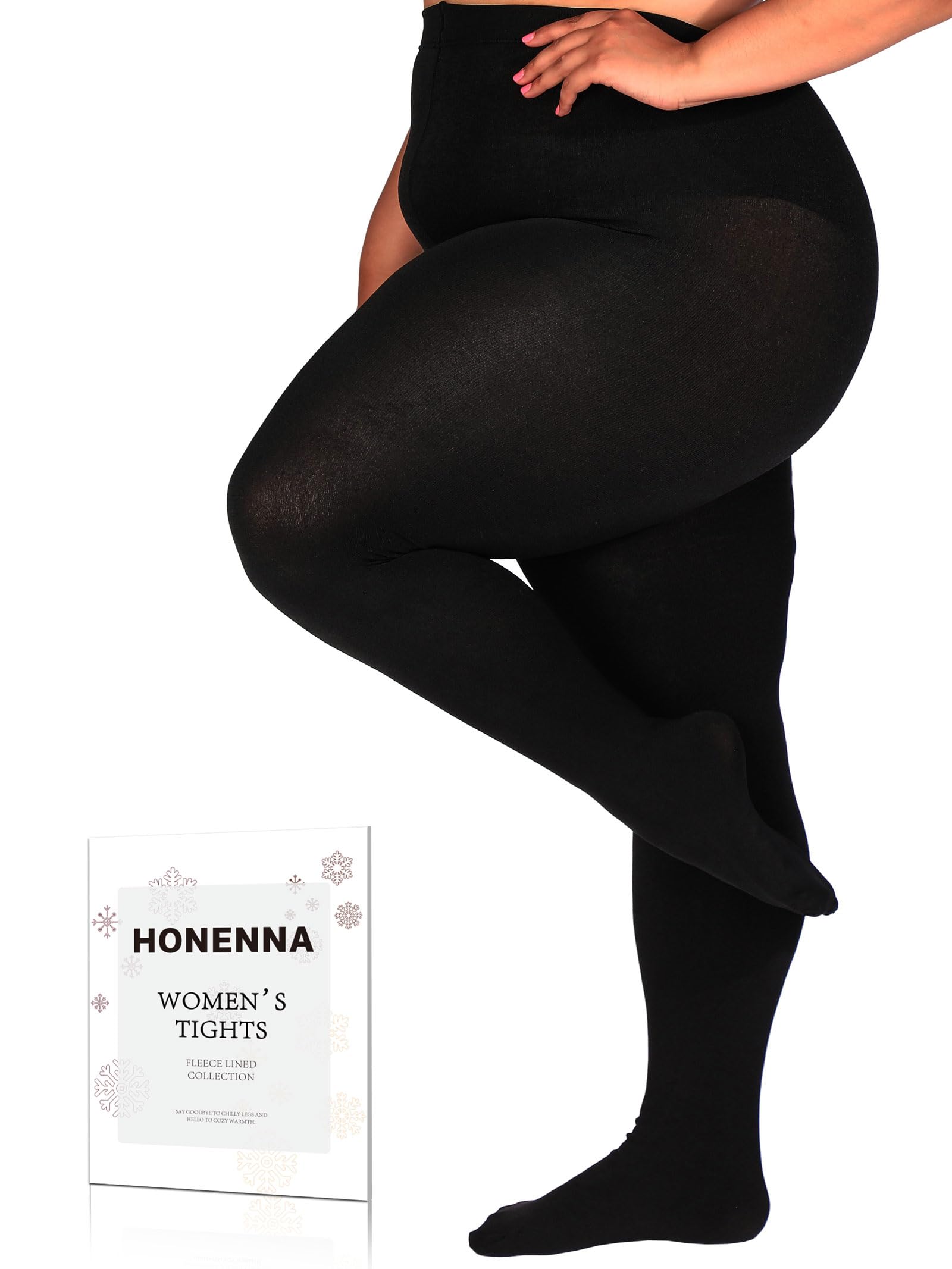 HONENNA Queen Plus Size Fleece Lined Tights, 11+ Colors Thermal Warm Winter Tights for Women, Medias Termicas Mujer Invierno