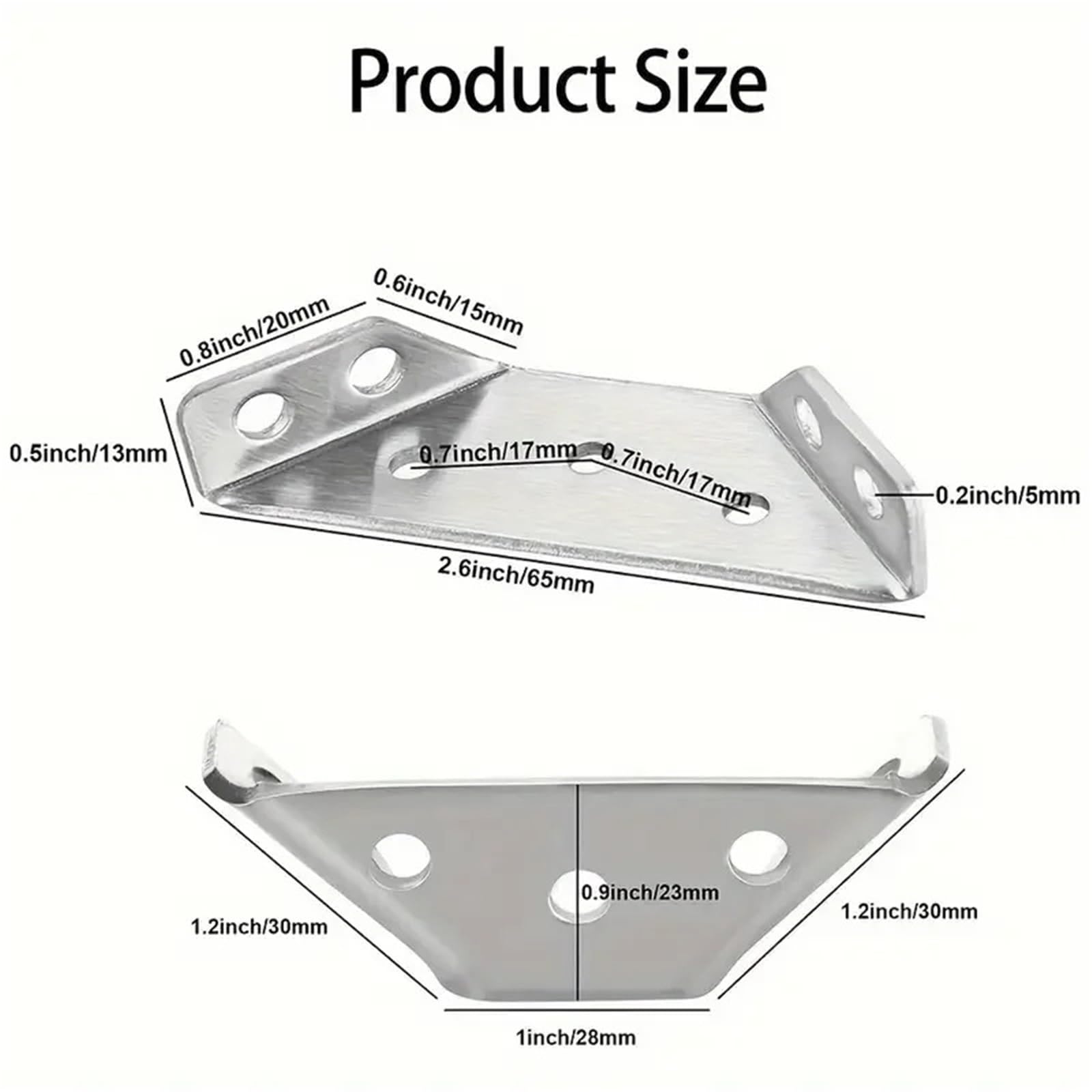 L Winkel Metall 1/50Set Universal-Edelstahl-Eckwinkel 90 Grad rechtwinklige feste Halterung Holzmöbel(24Set)