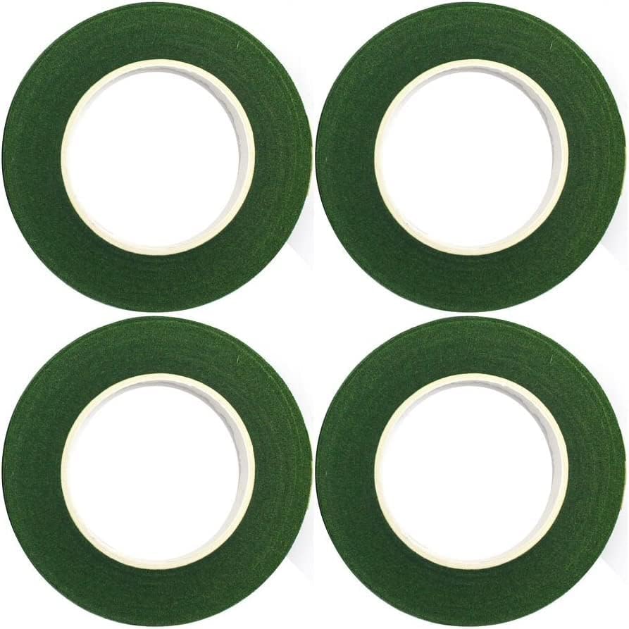 Just Flowers Flower Making Floral Tapes | Strecheble Tapes for Art and Crafts | Florist Tape for Stem Wrap (Pack of 4, Dark Green), 10 Cm