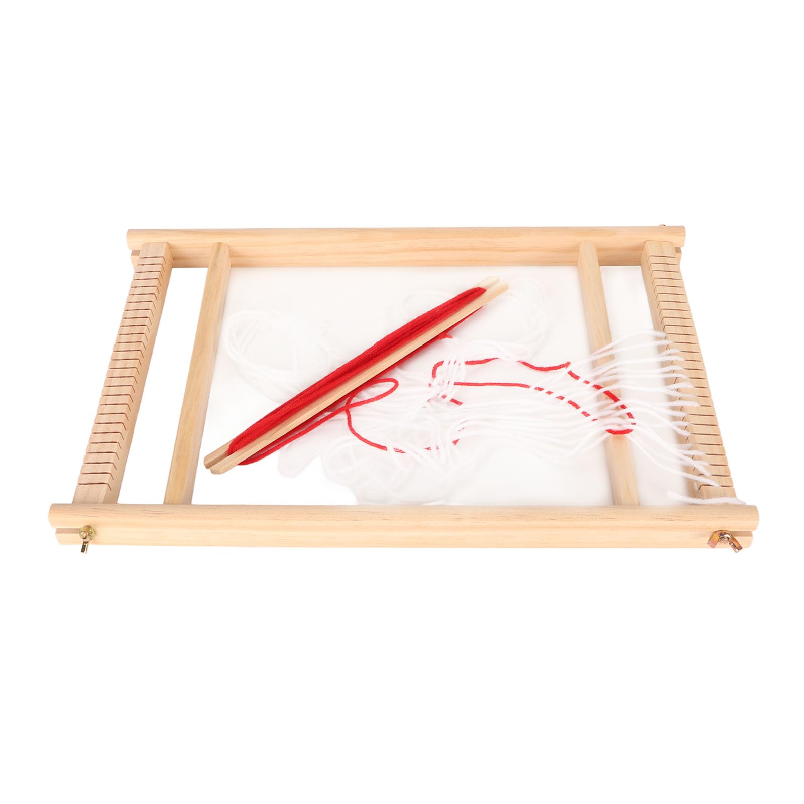 Mavaol Tessitura per bambini Funzionamento semplice Coordinazione occhio-mano Kit per tessitura di legno durevole con gomitolo di filato per bambini principianti