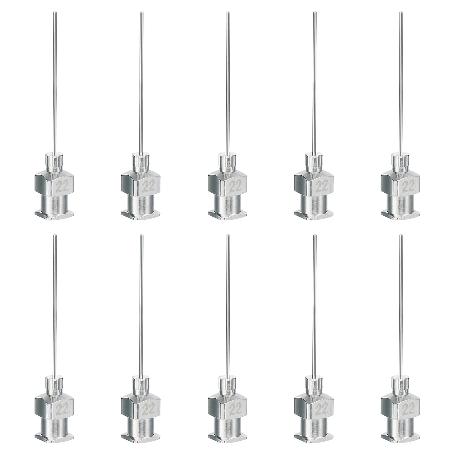PATIKIL Blunt Tip Dispensing Needle 22G, 10 Pcs 1 Inch Stainless Steel Liquid Dispenser Needles with Lure Lock for Refilling Liquid Inks Adhesives Glue