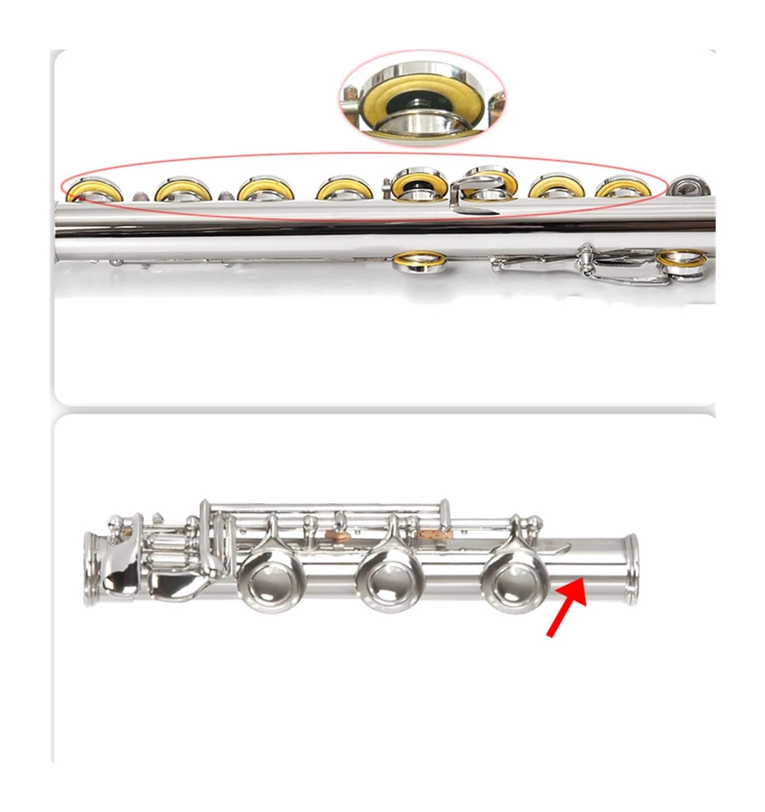 Flauto Professionale 17 Fori Foro Aperto Chiuso A Doppio Scopo Chiave E Chiave C Flauto Rame Bianco Nichelato