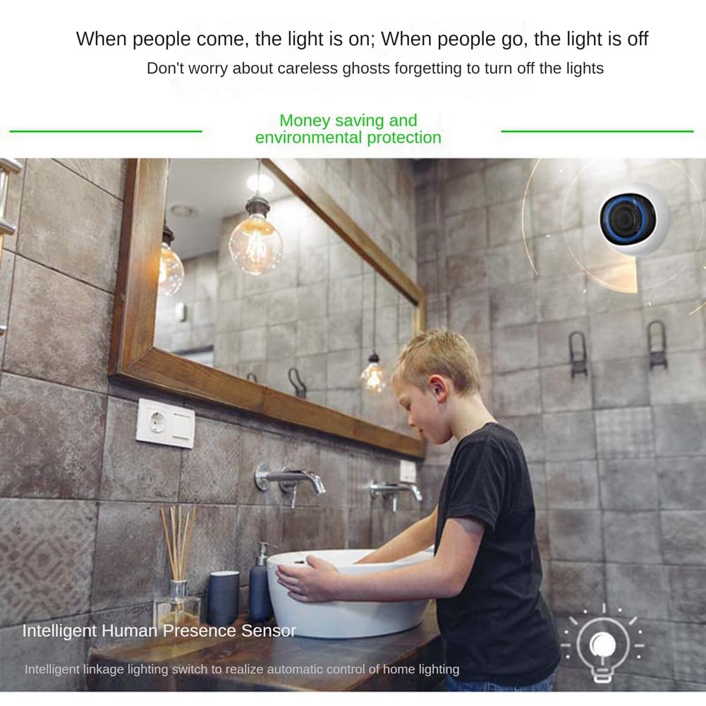 Sensor Inteligente de Presencia Zigbee Sensor de Movimiento Humano VinculacióN Inteligente con Alarma de Sirena de Luz para Inteligente en el Hogar