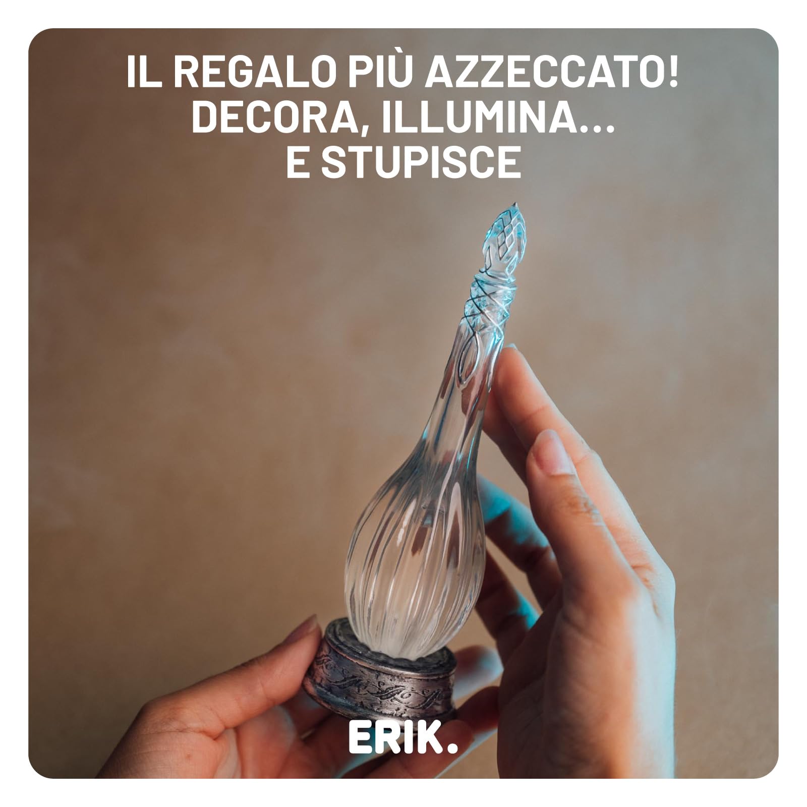 Grupo Erik Lampada Signore degli Anelli - Lampada da Scrivania e Comodino con Luce LED Fiala di Galadriel, Luce Notturna Lord of the Rings Ufficiale | Cavo USB (5,6 x 17,4 x 5,6 cm)