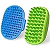 2PCS Dog Bath Brush with Adjustable Handle, Suitable for Pets Deshedding, Washing, Massaging & Grooming (Blue Green)