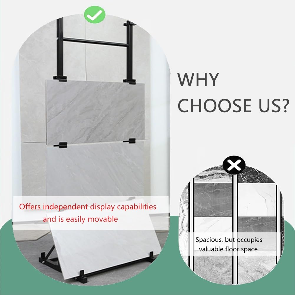 Présentoir Double Face pour Carreaux, Support Stable en métal pour plaques en céramique, idéal pour Les événements des vendeurs en Magasin.