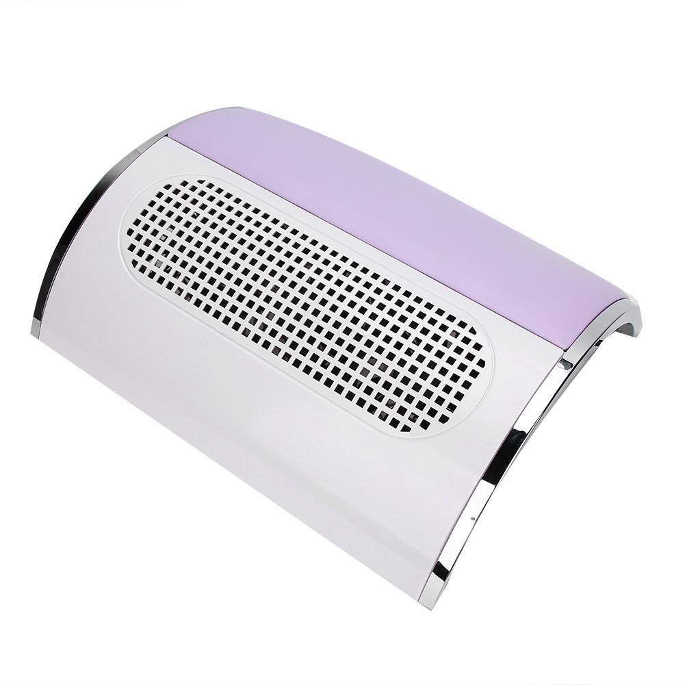 Potente collettore di polveri per unghie, Macchina per unghie Aspirapolvere Aspiratore per polveri per unghie con ventola a 3 pale 2 sacchetti A basso rumore per il salone per unghie domestico Viola