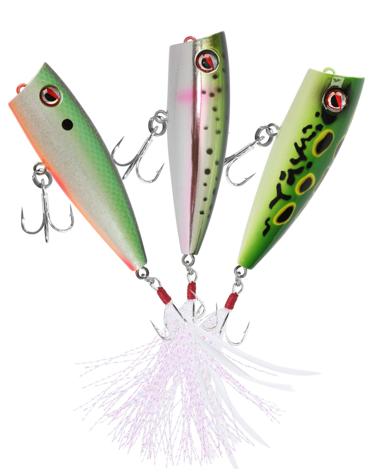 LITTMA Señuelos de pesca de lubina Topwater – Señuelos de agua eficaces para pescadores de lubina – Diseño duradero para atrapar trofeos de lubina con acción de estallido de alto rendimiento