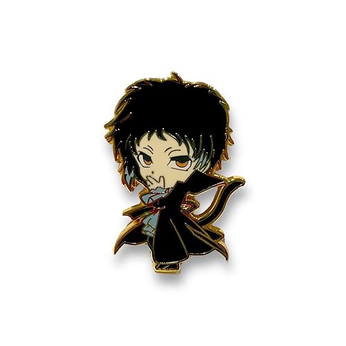 Bungo Stray Dogs Enamel Pins - Osamu Dazai Pin & Manga Keychain Merch - Hard Enamel Figure Pin - Akutagawa