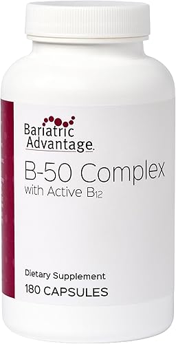 Bariatric Advantage Complejo B-50 con B12 activo, suplemento de alta potencia que contiene todas las vitaminas B esenciales con colina, inositol y