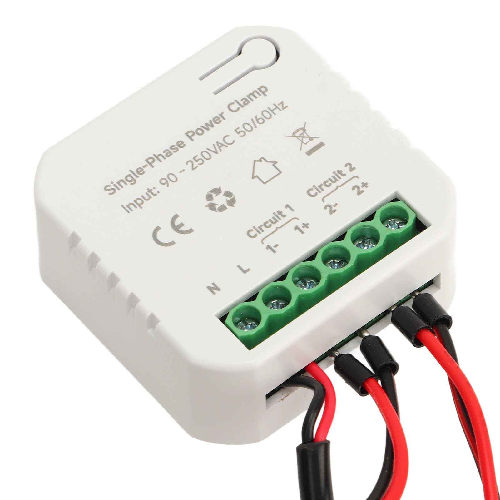 Monitor de energía inteligente WiFi con transformador de corriente 300ACT, pinza amperimétrica de monitoreo de potencia monofásico KWh, 90-250VAC