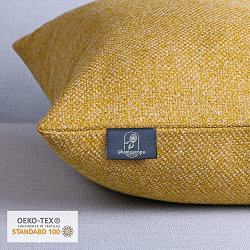 image for Phantoscope Farmhouse Throw Pillow Covers Triple Button Vintage Linen 