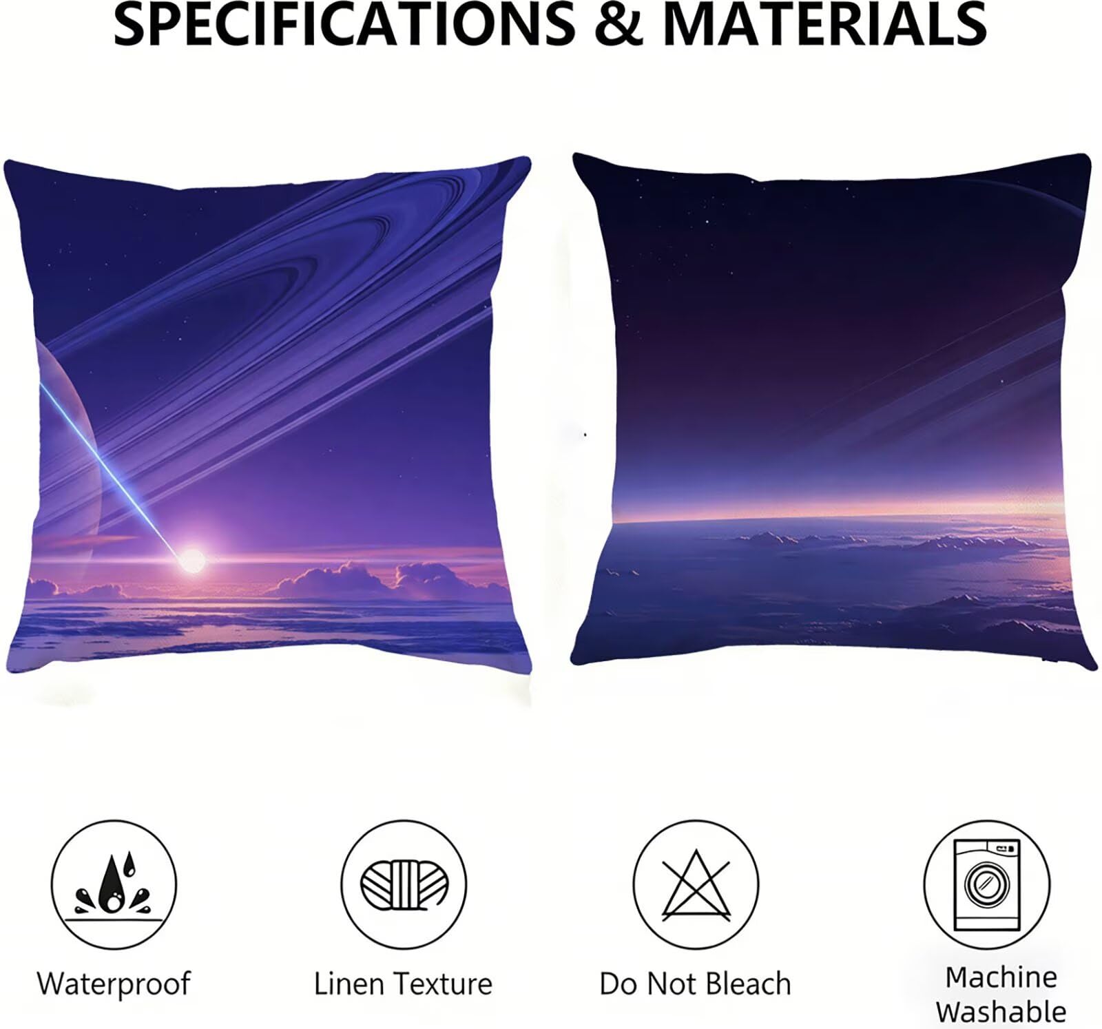 Housse de Coussin Canapé RêVe 75x75cm Exterieur Impermeable Ciel Nocturne Taie D'oreiller Décoratif Aesthetic Housse Coussin Decoration pour Chambre Sofa Jardin Balcon Terrasse Lot de 2. P-5531