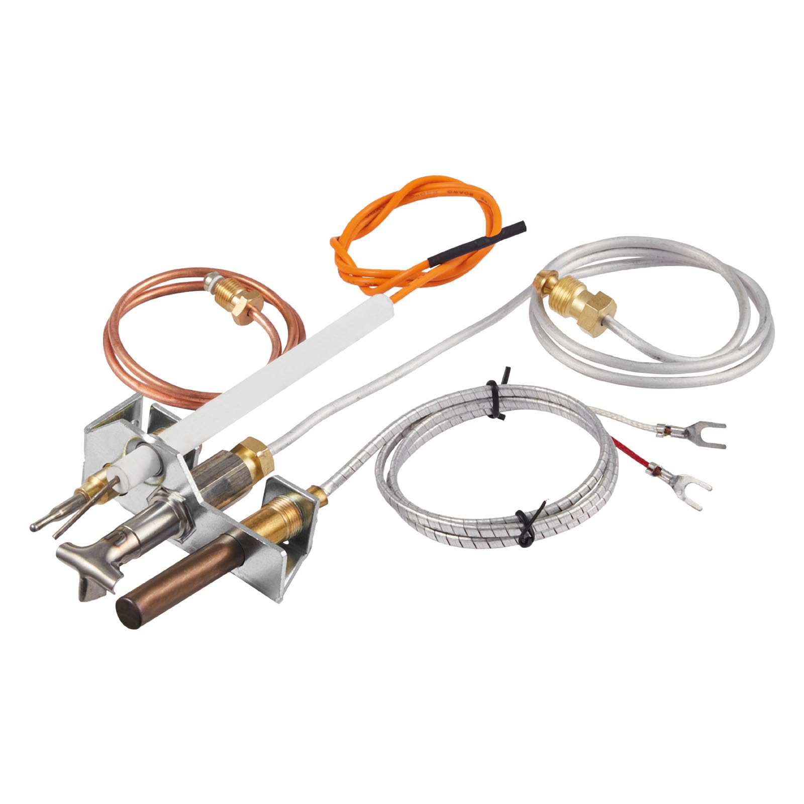 VEVOR Gruppo Pilota a Gas, OE 4021-732, per Camino 25660, Ricambio per Accensione a Gas Naturale con Tubo Pilota, Termocoppia, Termopila, Cavi, Compatibile con i Modelli Heatilator