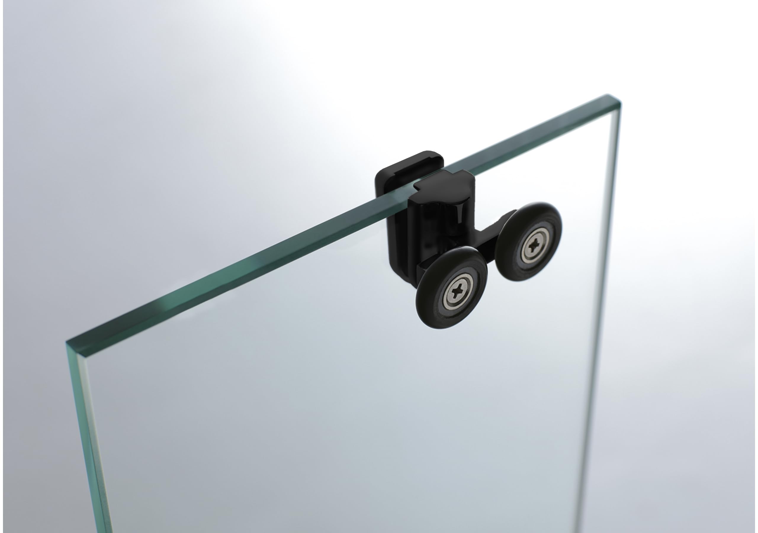GME - Mampara Semicircular Ducha 90x90cm Negra | Mampara con Perfilería de Aluminio y 195cm de Altura | Cristal Templado 6mm Antical y Cierre Magnético
