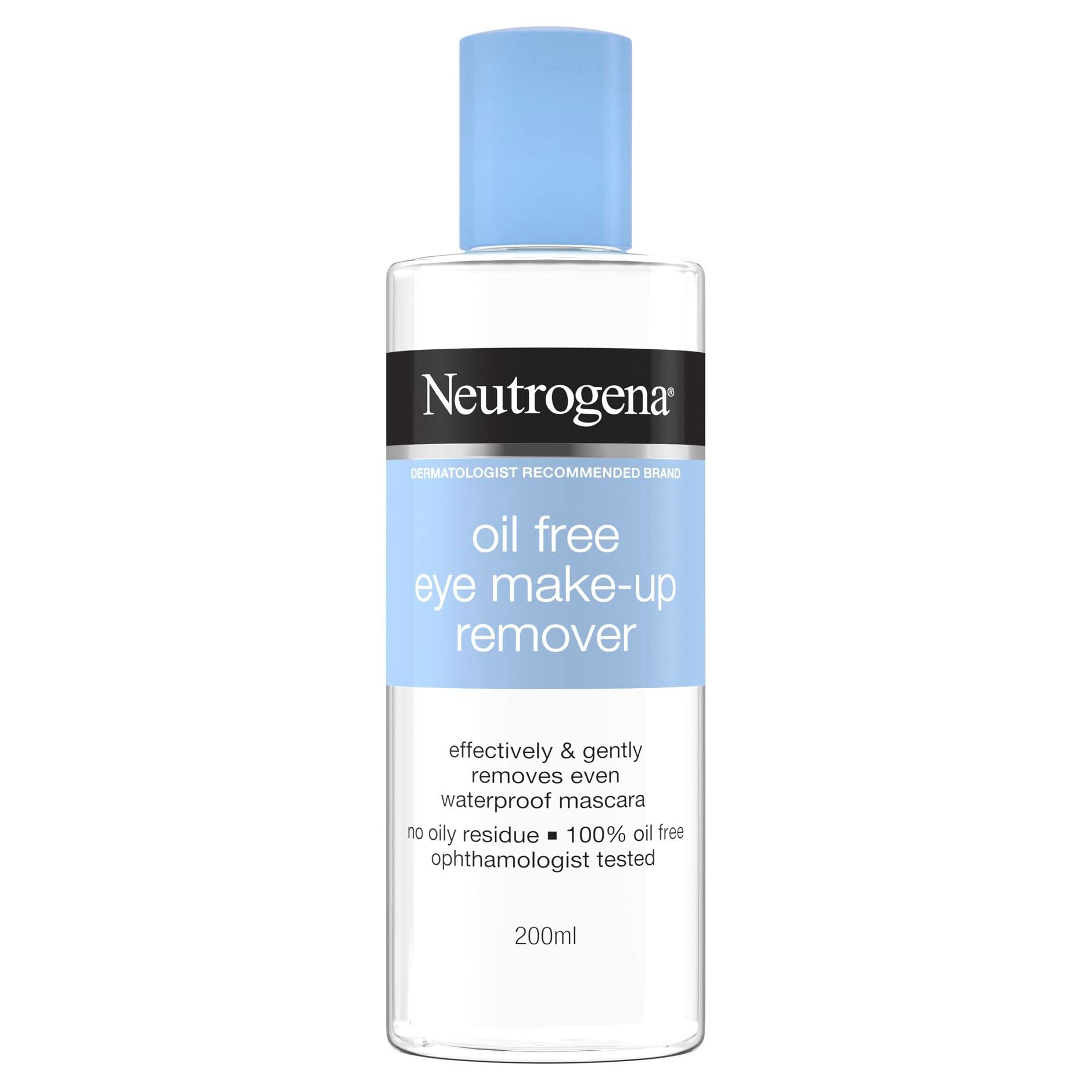 Neutrogena Oil-Free Eye Make-Up Remover 200 ml, Removes waterproof eye make up, No oily residue