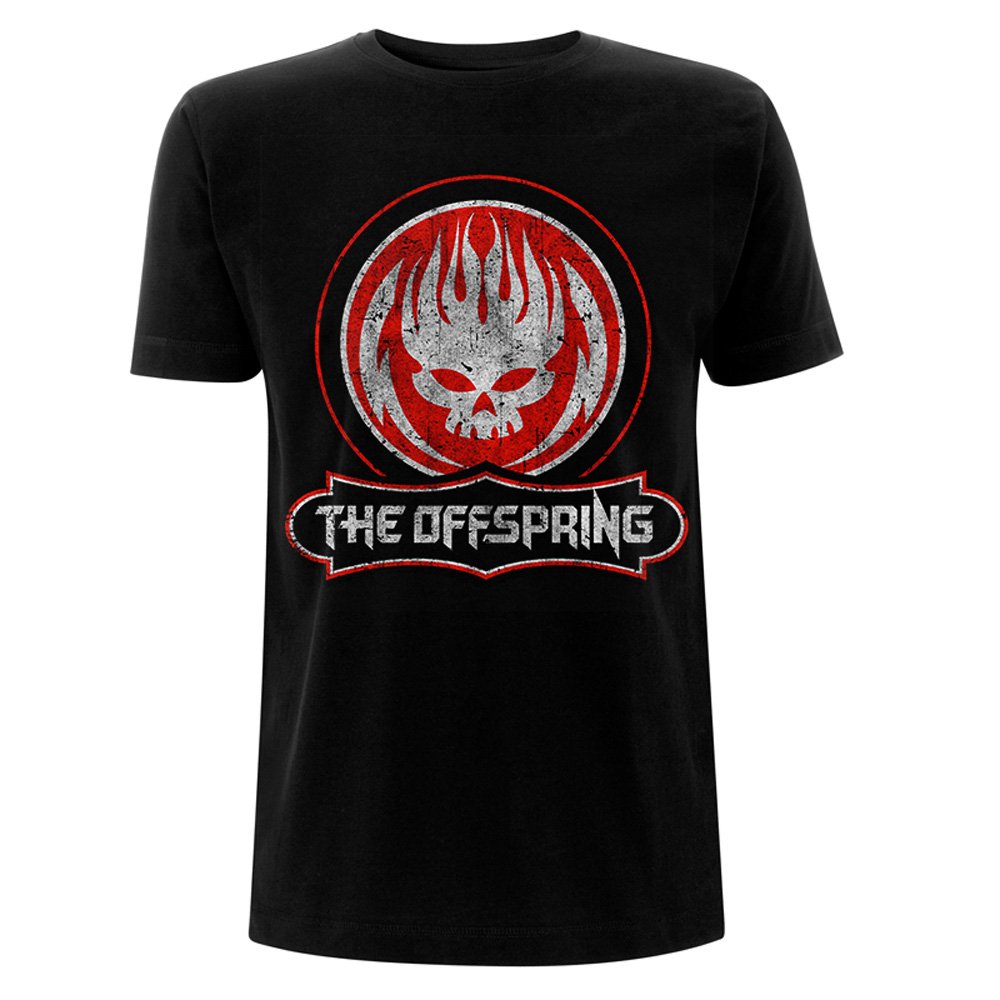 Black Official T Shirt The Offspring Punk Rock Distressed Skull M