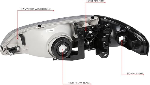 Miniatura 6 de Auto Dynasty 4 piezas de carcasa ahumada izquierda+faro derecho + lámparas de esquina transparentes compatibles con Mazda 626 6 generación 98-99