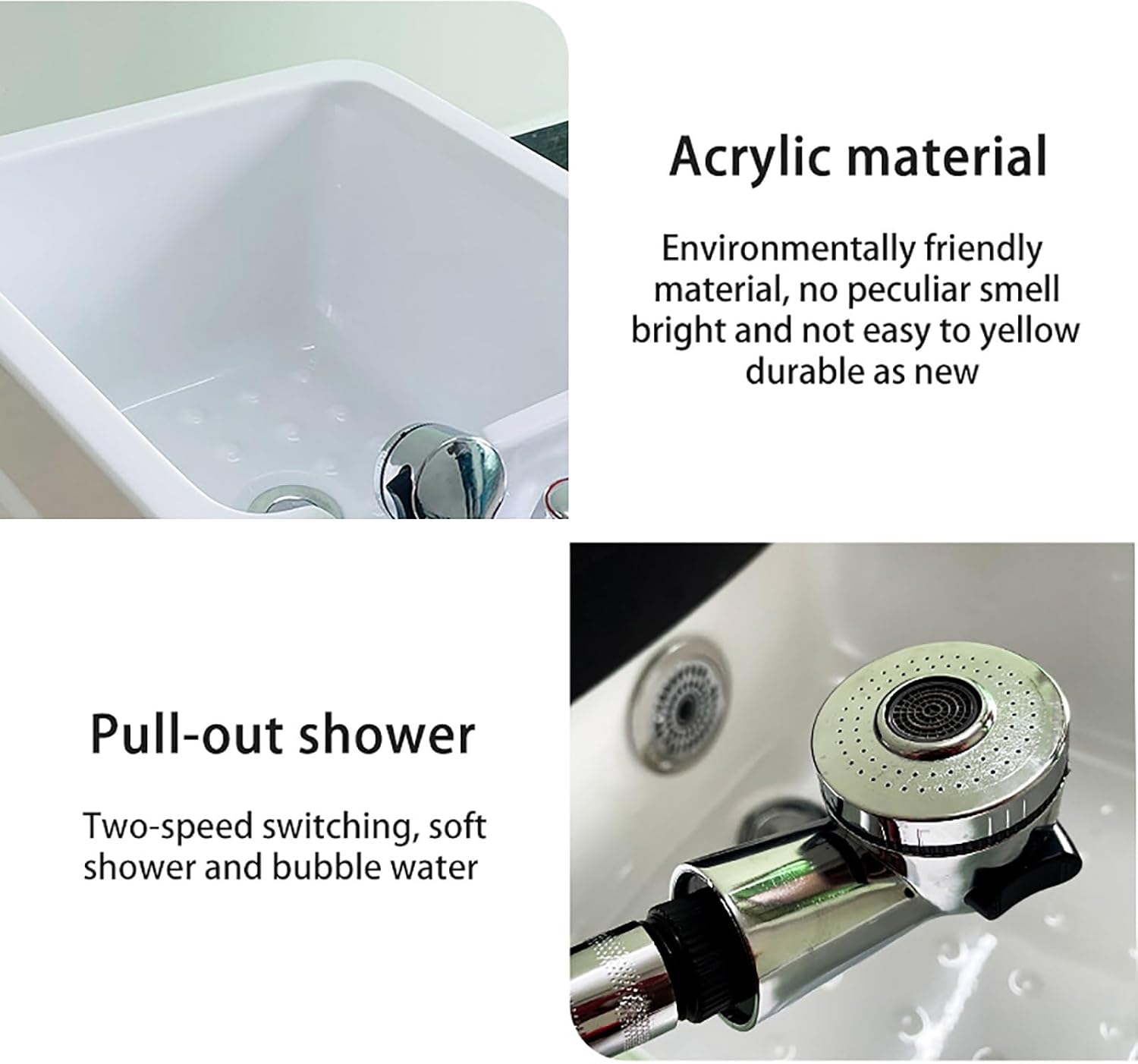 Acrylic Spa Footbath Nail Salon Pedicure Footbath Barrel deep Foot Bath Spa with Massage Special for Hotel Foot Bath Club Sturdy Acrliy Tubs for Soaking Feet Foot Bath Basin ( Color : Type a , Size :
