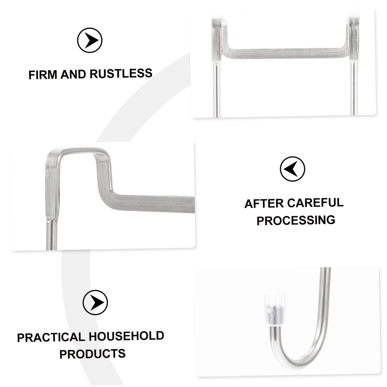 VASDEV 15 Ganchos de Acero Inoxidable para Montaje en Pared, Perchero de Ropa, Ganchos de Metal, Colgador de Taza de café, Gancho sin Perforaciones, Ganchos de Pared para baño, Colgador t