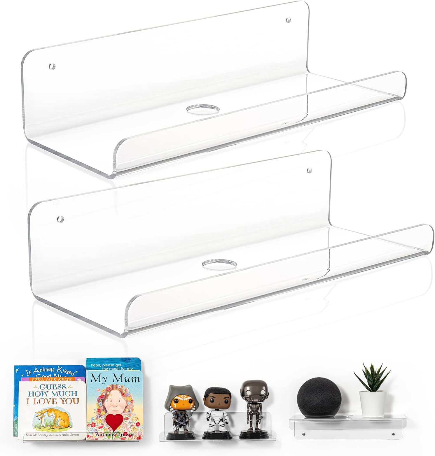 MaxGear Acrylic Shelves Clear Floating Shelves, Clear