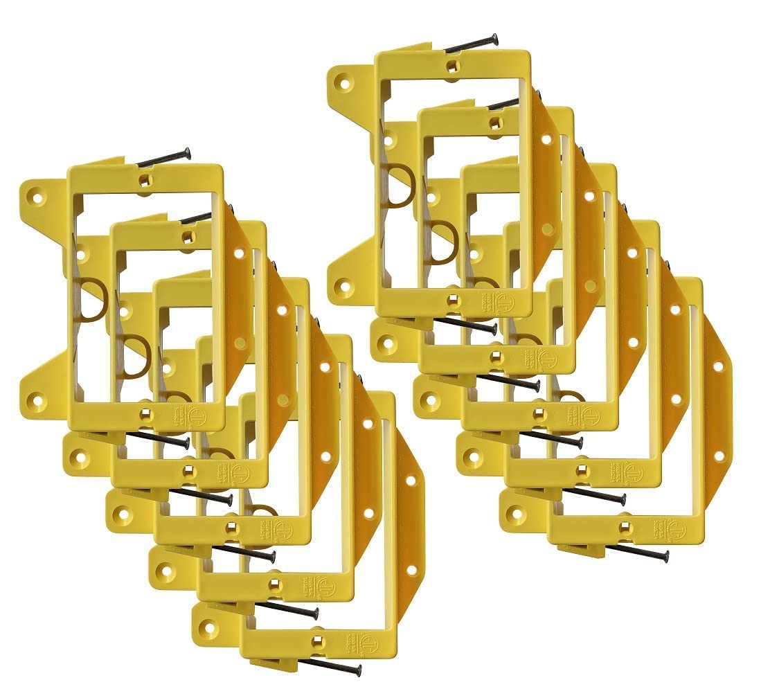 BestMounts - 10 Pack Nail-ON Low Voltage Mounting Brackets 1 Gang Multipurpose New Construction - Drywall Outlet Cable Wall Plate Bracket for Telephone Wire, Network Cable, HDMI, Speaker Wire — Amazon image 9