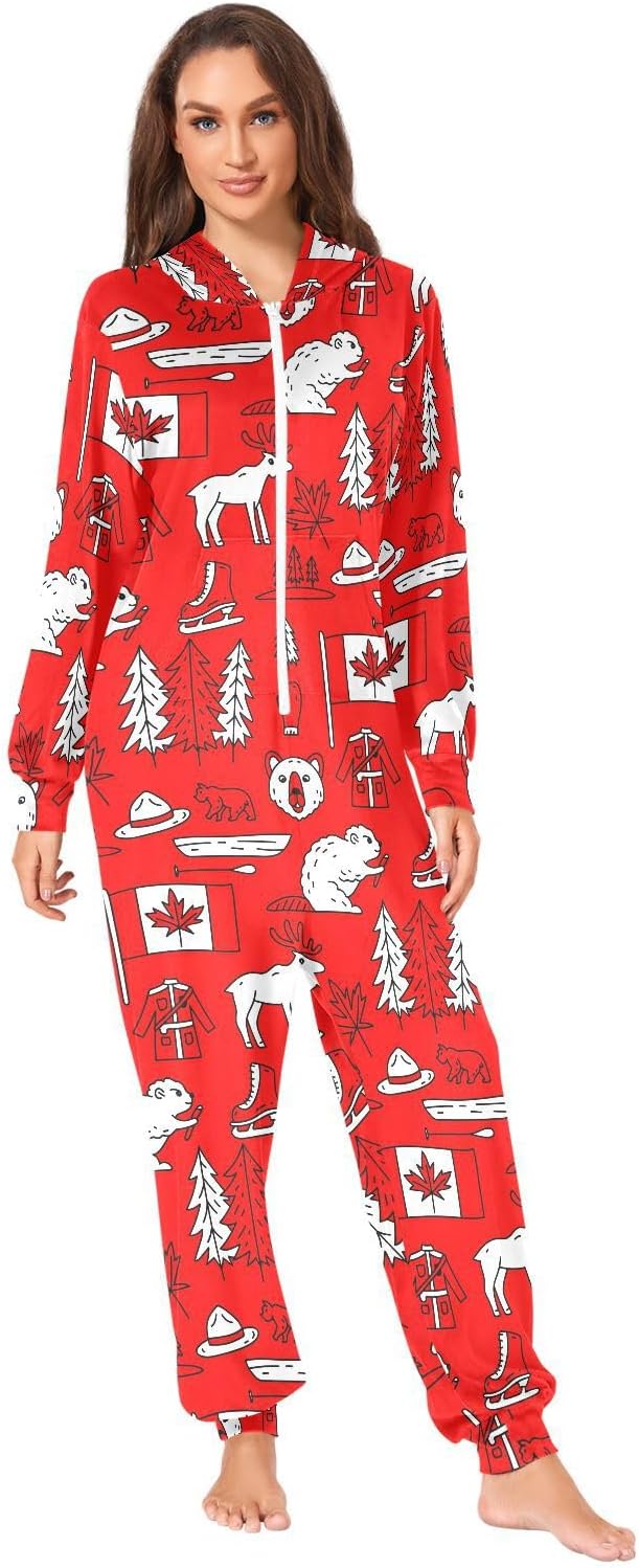 Ollabaky Adult Pajamas for Men and Women One-Piece Costume Sleepwear Jumpsuit Matching Pjs - Image 2