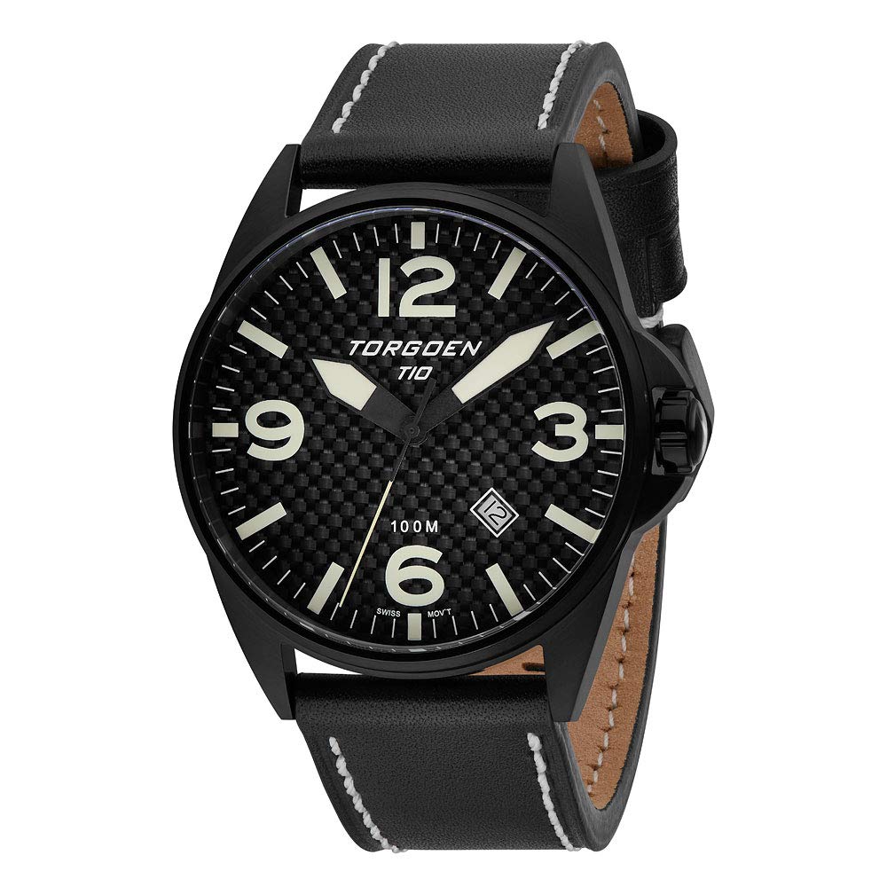 Carbon Fiber Torgoen Watch Bands Torgoen Men's T18 Blue Carbon