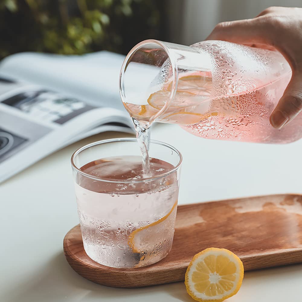 Set Caraffa In Vetro Con Tazza 1000ml Per Comodino – Grigio Fumo, Per Acqua E Tisane