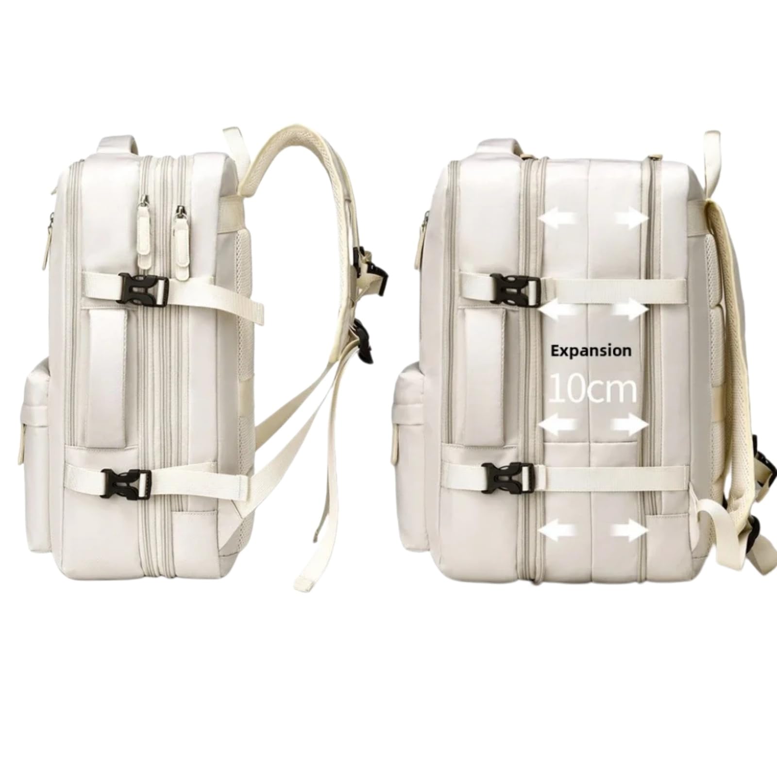 Zaino 40x30x20 della Cabina Dell'aereo, Borsa di Viaggio del Portatile Grande capacità con Compartimenti Stoccaggio Multipli-Grey