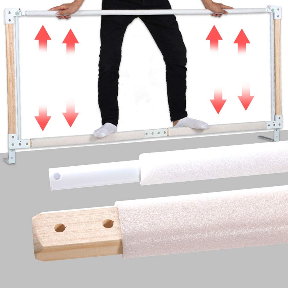 Barandillas de Cama con Malla ventilada Ajustable en Altura para Cuna Convertible, Soporte de elevación Vertical, 3 Lados
