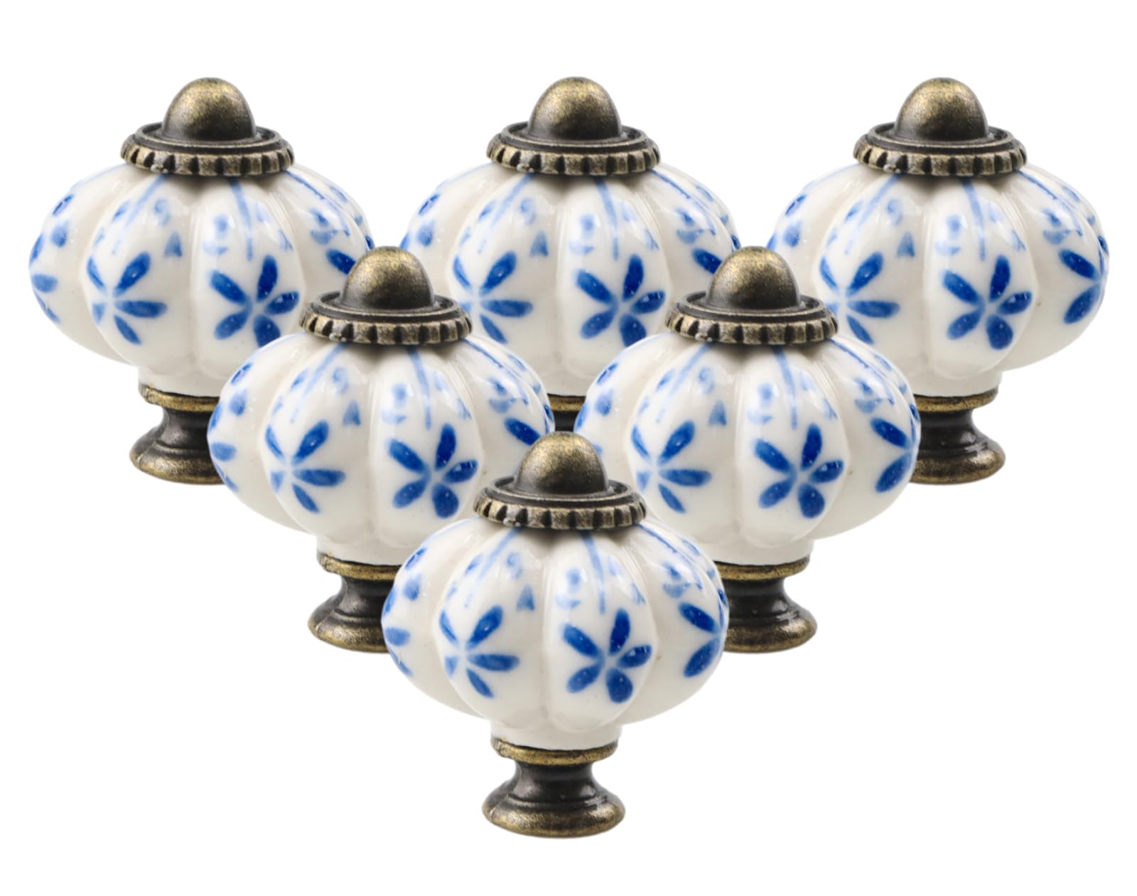 10 Pcs Boutons De Porte Céramique, Boutons De Tiroir 34mm, Boutons De