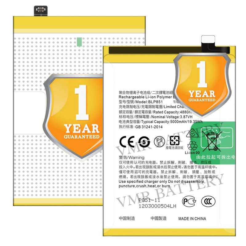 Image of Original BLP851 Battery Compatible for Oppo A74 4G (CHP2219) | A95 4G (CHP2365) | F19 (CHP2219, CPH2219) | F19s (CPH2219, CPH2223) | Reno 6 Lite (CPH2365) - (5000mAh) - 1 Year Warranty K7