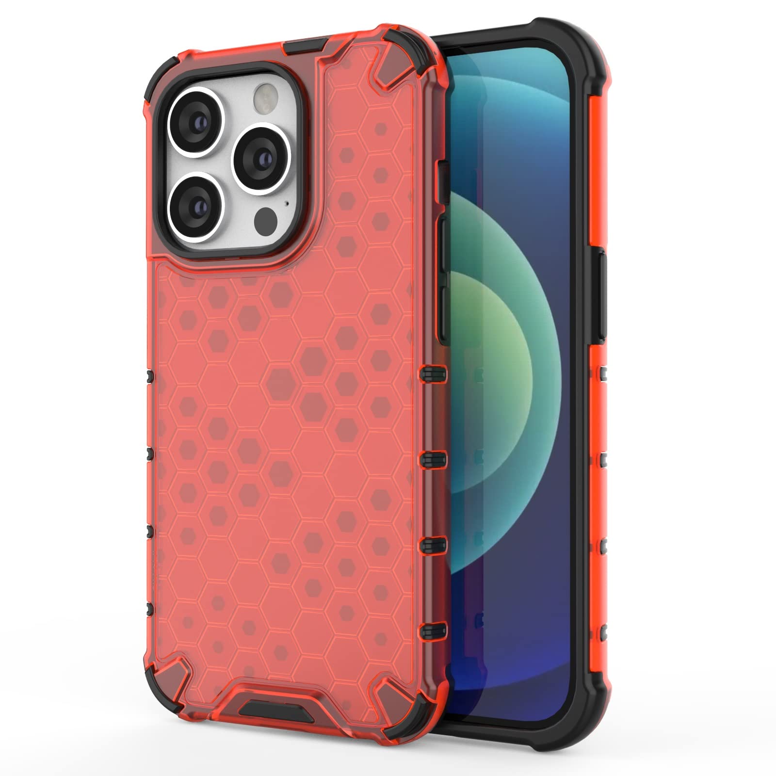 Coque iPhone 14 Pro transparente antichoc intégrale 360 en nid d'abeille PC TPU