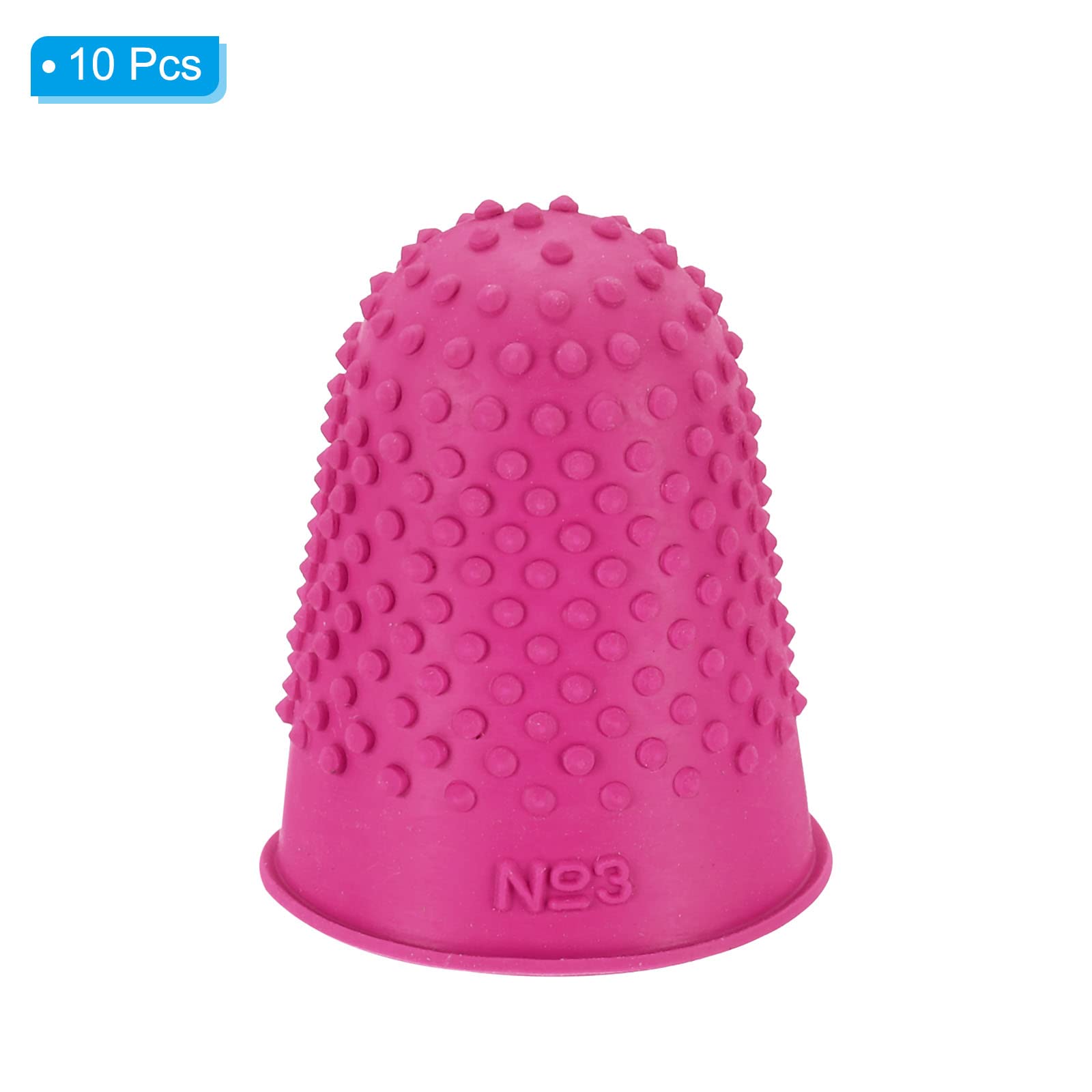PATIKIL Goma Dedo Puntas Silicona Pulgar Protector Cubiertas 10 Pieza XL Rosa Rojo