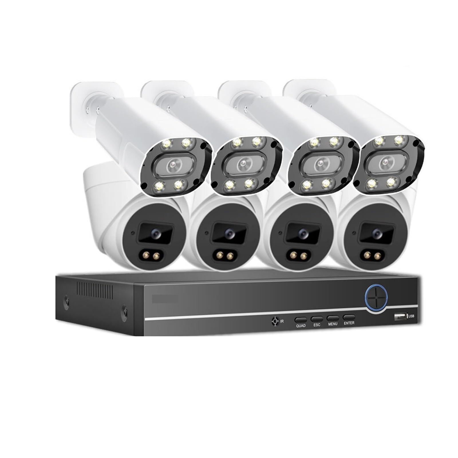 Kit dôme de microphone bidirectionnel 4K multicanal(2T,10ch 8 cameras)