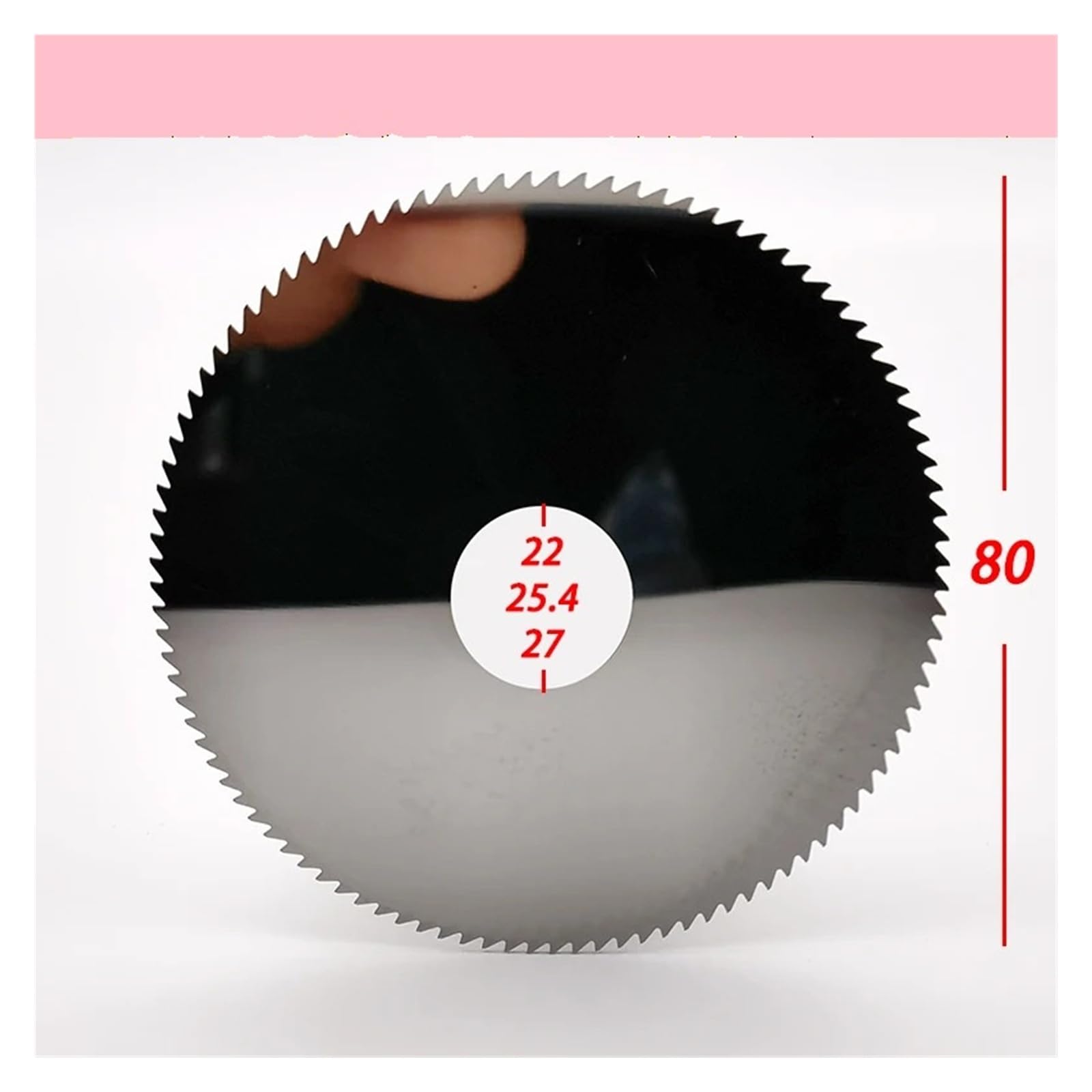 1 szt. 80 mm frez otwór 22 25,4 27 mm tarcze tnące z węglika spiekanego 80 CNC ostrze cięte ze stali nierdzewnej aluminium(Bore 27mm,Cut Thickness 0.4mm)