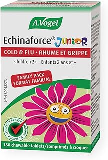 A.Vogel Echinaforce Junior Chewable Tabs | Organic Echinacea Tabs | Cold and Flu Symptoms Relief | Immune System Support | Children 2+ | 180 Chewable Tab