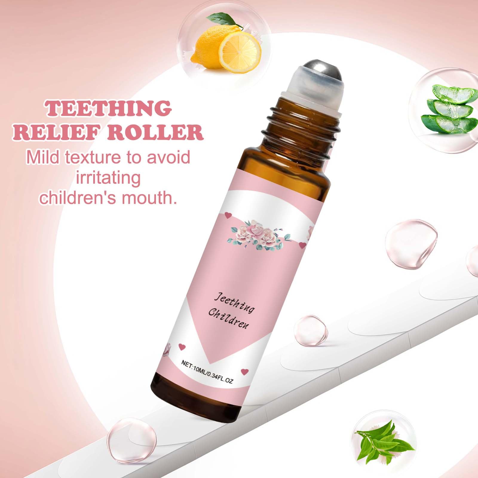 3 PCS Natural Pain Relief Baby Teething Oil Roller, Mild and Non-Irritating, Refreshing and Soothing with Unique Ball Design - Image 2