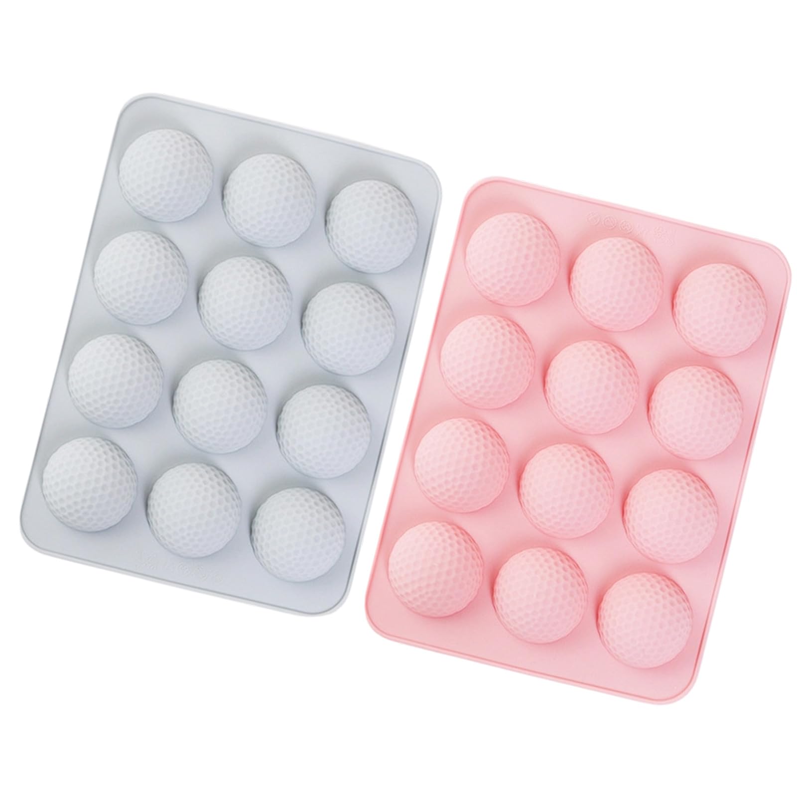 ZEPFJHE Of 2 12 Hole Golf Ball Molds Soft Silicone Texture Creative Baking Supplies for Baking Lover Golf Ball Elastomer Cast