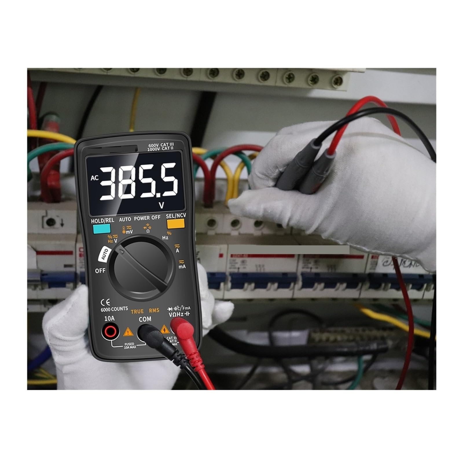 Cyfrowy Multimetr 6000 Zlicza Miernik Elektryczny Tester Próbnik Elektroniczny Auto Rang AC/DC Napięcie Procesu Kalibrator Dokładny Pomiar(102)