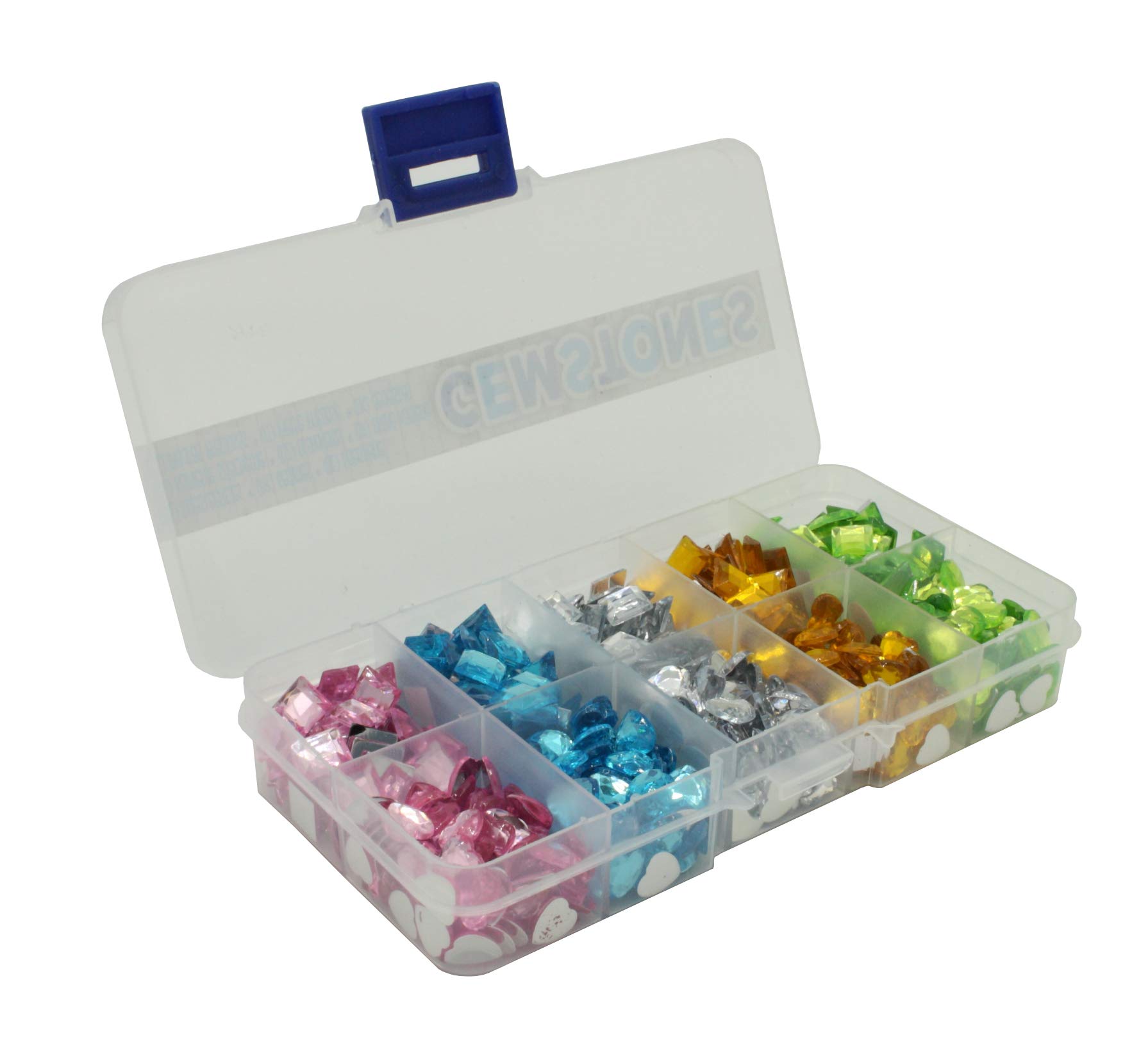 Craft Sensations 800 Artificial Gemstones Gemstones Rhinestones Gemstones for Crafts Colourful Assorted in a Practical Storage Box